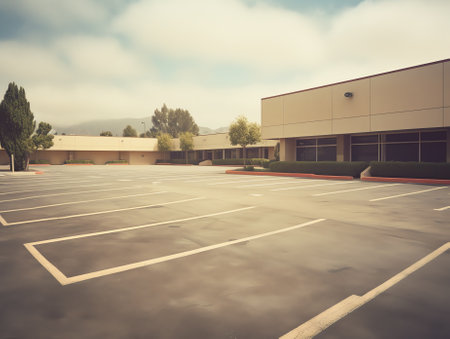 Empty parking lotの素材