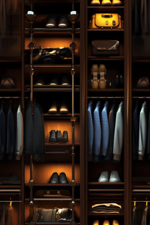 luxury wardrobe in modern style. 3d illustration.の素材
