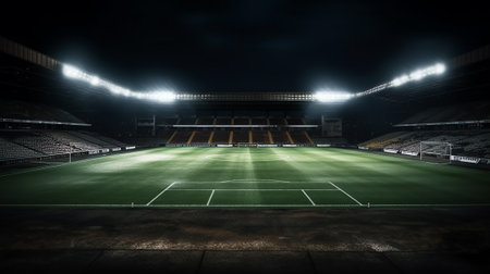 Asphalted racing stadium. Sport dark arena empty field - stadiumの素材