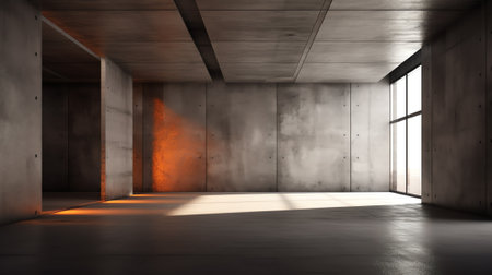 Architecture background empty corridor with concrete walls 3d renderの素材