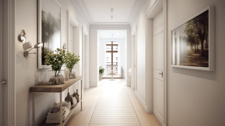 Bright hallway in an apartmentの素材