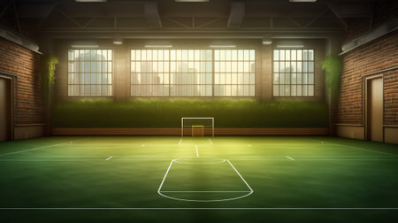 Minisoccer or futsal field in Indonesia. This field in house complex as facility. This field also caの素材