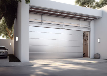 garage of a house without carの素材