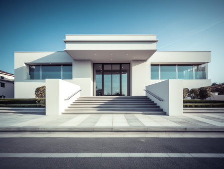 architecture, modern house, large terraceの素材