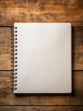 Photo blank book cover on textured wood backgroundの素材