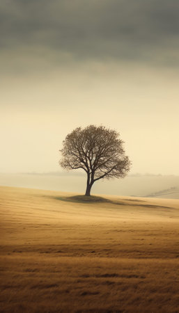 Tree in empty fieldの素材