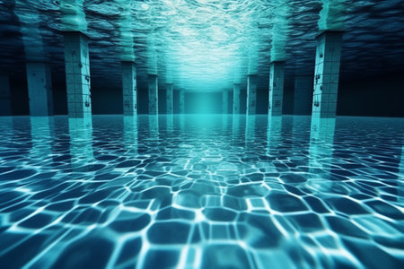 Underwater Empty Swimming Pool.の素材
