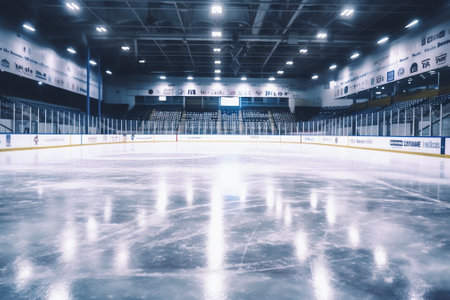 Hockey ice rink sport arena empty field - stadiumの素材