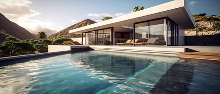 residence with swimming poolの素材