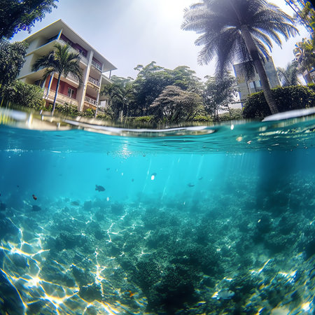 Underwater Empty Swimming Pool.の素材