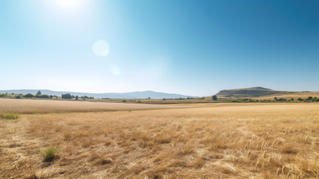 Empty field in a sunny dayの素材