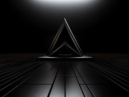 Luxury parametric abstract architectural minimalistic background. Contemporary showroom. Modern blacの素材