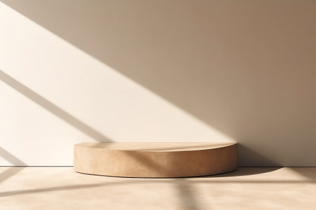 Shadow on Wall Background Studio Room, Gray Podium Table Product Cement Concrete Interior House Platの素材