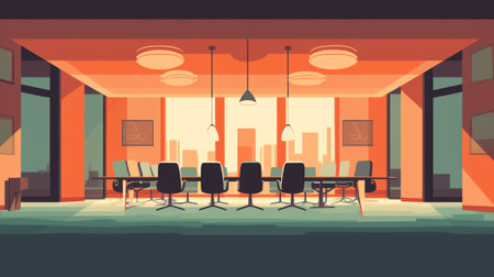 Conference room. Meeting room. Office room. Illustrationの素材