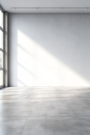 Empty gray room ready for people to move inの素材