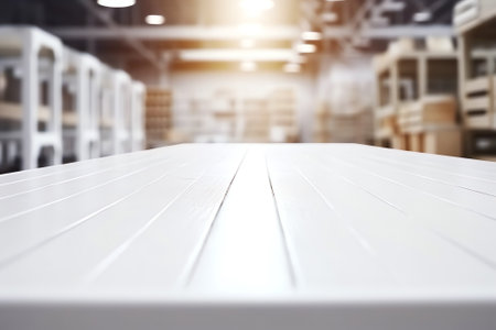 New modern storehouse, blurred background for industryの素材