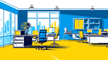 Interior office room. Vector clipart imageの素材