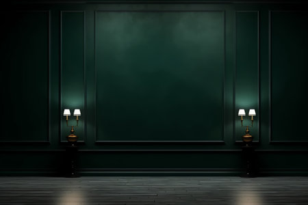Empty studio room. Dark background. Abstract dark empty studio room texture. Product showcase spotliの素材