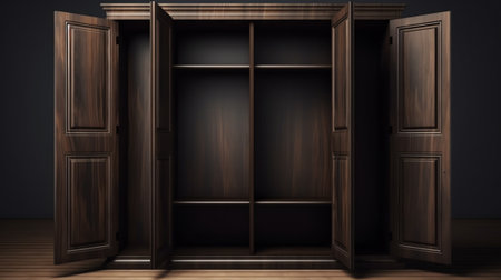 vintage and stylish interior of wooden wardrobeの素材