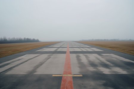 Empty road in the fieldの素材