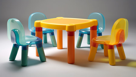 Tables and chairs for preschool and school educational premises, for children to study general subjeの素材