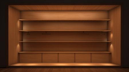 Empty Walk in Wardrobe Closet With Lightsの素材