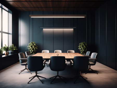 Small meeting room with leather seatsの素材