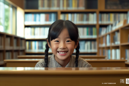 Empty shelves in a newly constructed school library.の素材