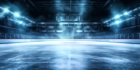 Hockey ice rink sport arena empty field - stadiumの素材