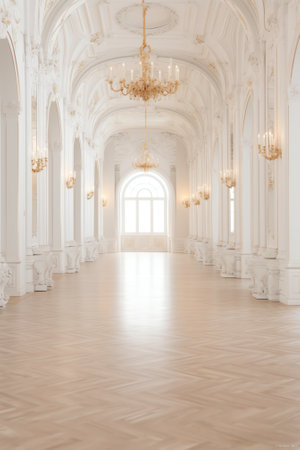 TURIN, ITALY - CIRCA FEBRUARY, 2018: Diana Gallery in Venaria Royal Palace - Reggia Venaria. It wasの素材