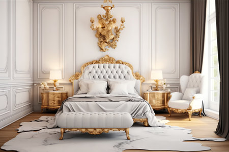 Stylish master bedroom in luxury homeの素材