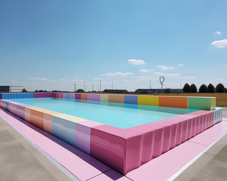 build and repair an half Empty pool for Swimmingの素材