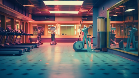 little bit used european sport gym without peopleの素材