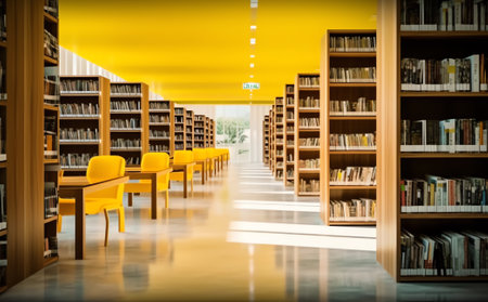 Istanbul, Turkey - December 13 2017 : an empty school library, no human.の素材