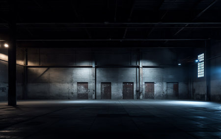 Generative AI empty warehouseの素材