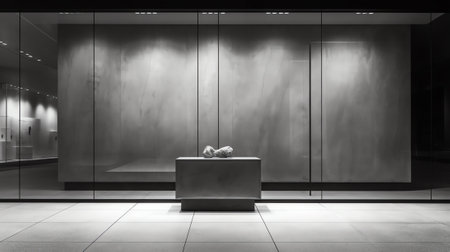 Generative AI An empty storefront of shopの素材