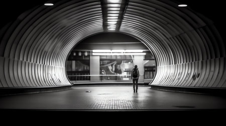 Generative AI The empty king cross station platformの素材