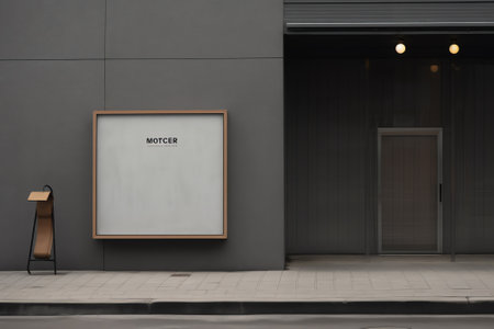 Generative AI An empty storefront of shopの素材