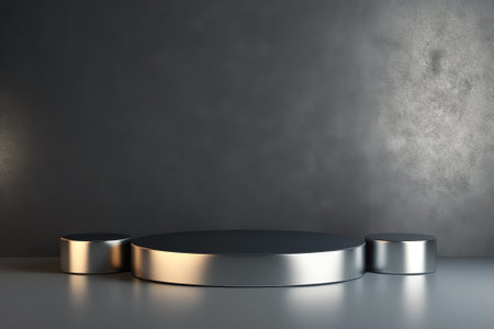 Generative AI Gray background for product presentation with beautiful lights and shadowsの素材