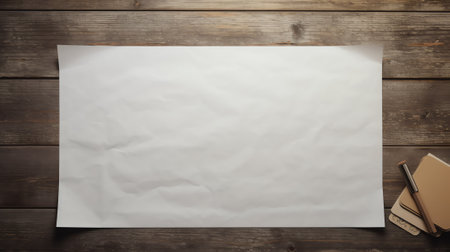 Generative AI White wooden desk of free space and wall with shadows. White and black napkin decoratiの素材