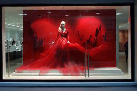 Generative AI window display or glass caseの素材