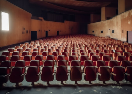 Generative AI Empty seats at outdoor theatre in Croatiaの素材