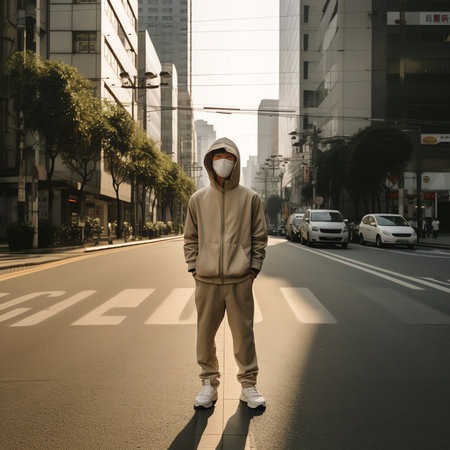 Generative AI Tokyo, Japan - 10.27.2018: Empty typical crossroad with shops on the side in Toshima Cの素材