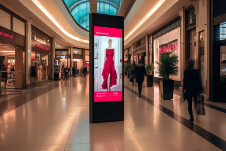 Generative AI light box with luxury shopping mall  - Imageの素材