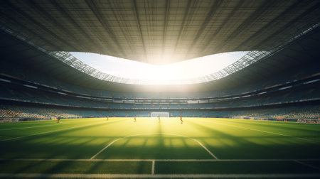 Generative AI American Soccer Stadium, 3d renderingの素材