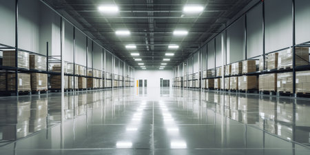 Generative AI Industrial building or modern factory for manufacturing production plant or large wareの素材
