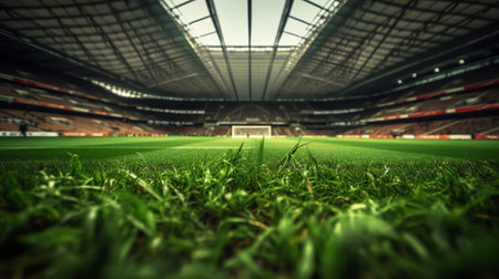 Generative AI Grass inside the football stadiumの素材