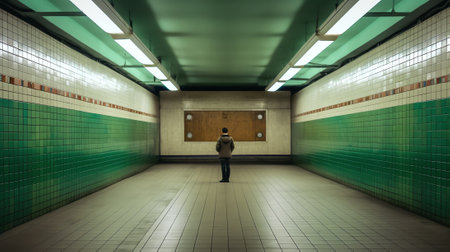 Generative AI Empty Subway station in New York, Manhattanの素材