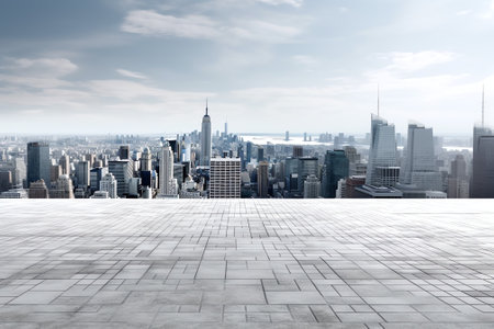 Generative AI Skyscrapers Cityscape Downtown, New York Skyline Buildings. Beautiful Real Estate. Dayの素材