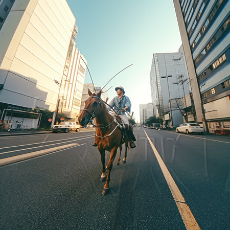 Generative AI Tokyo, Japan - 10.27.2018: Empty typical crossroad with shops on the side in Toshima Cの素材